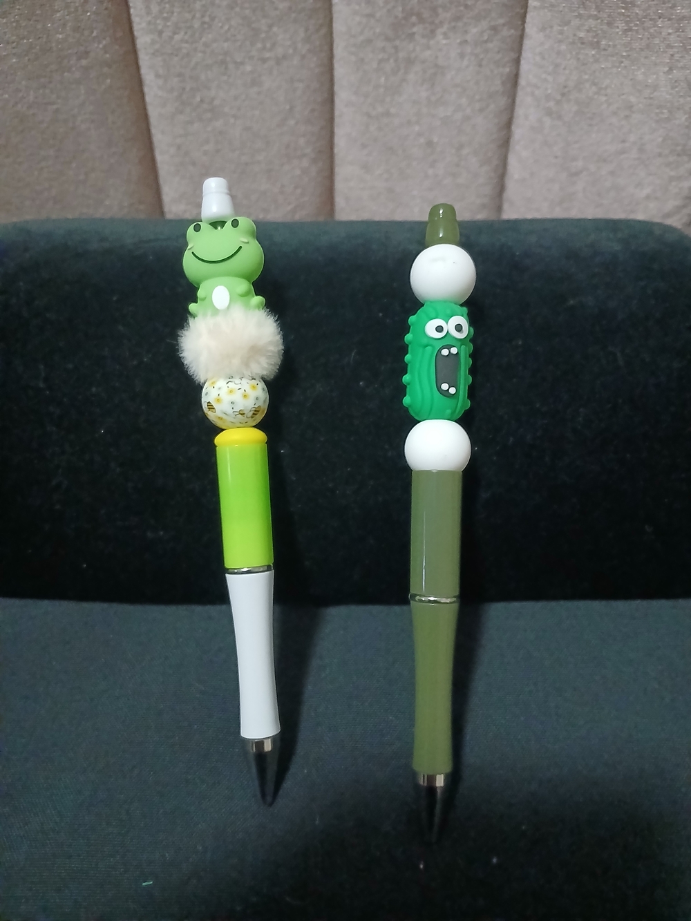 Green Frog and Pickle Novelty Kids Pens - Cute Green Designs